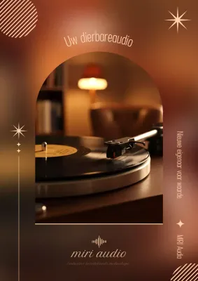 Bruine vintage audioadvertentie