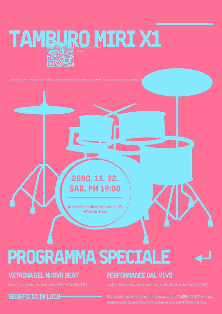 Evento musicale retrò rosa shocking