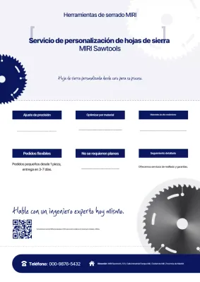 Anuncio de herramientas modernas azules