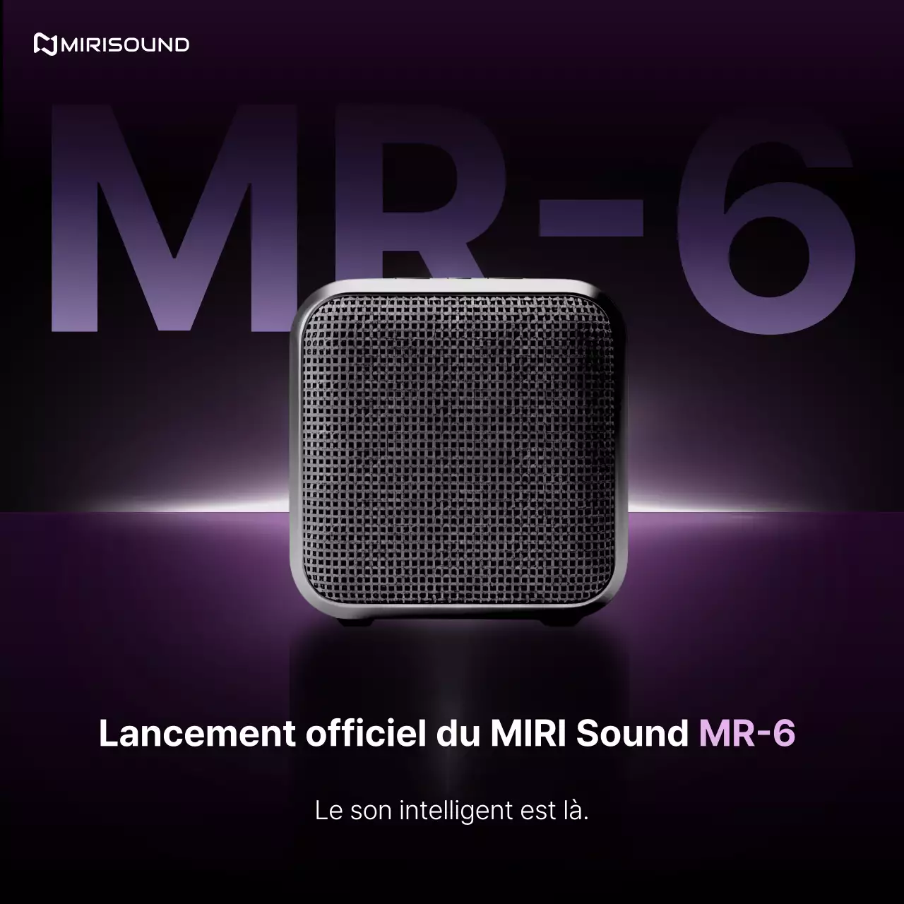 Publicité pour une enceinte moderne noire