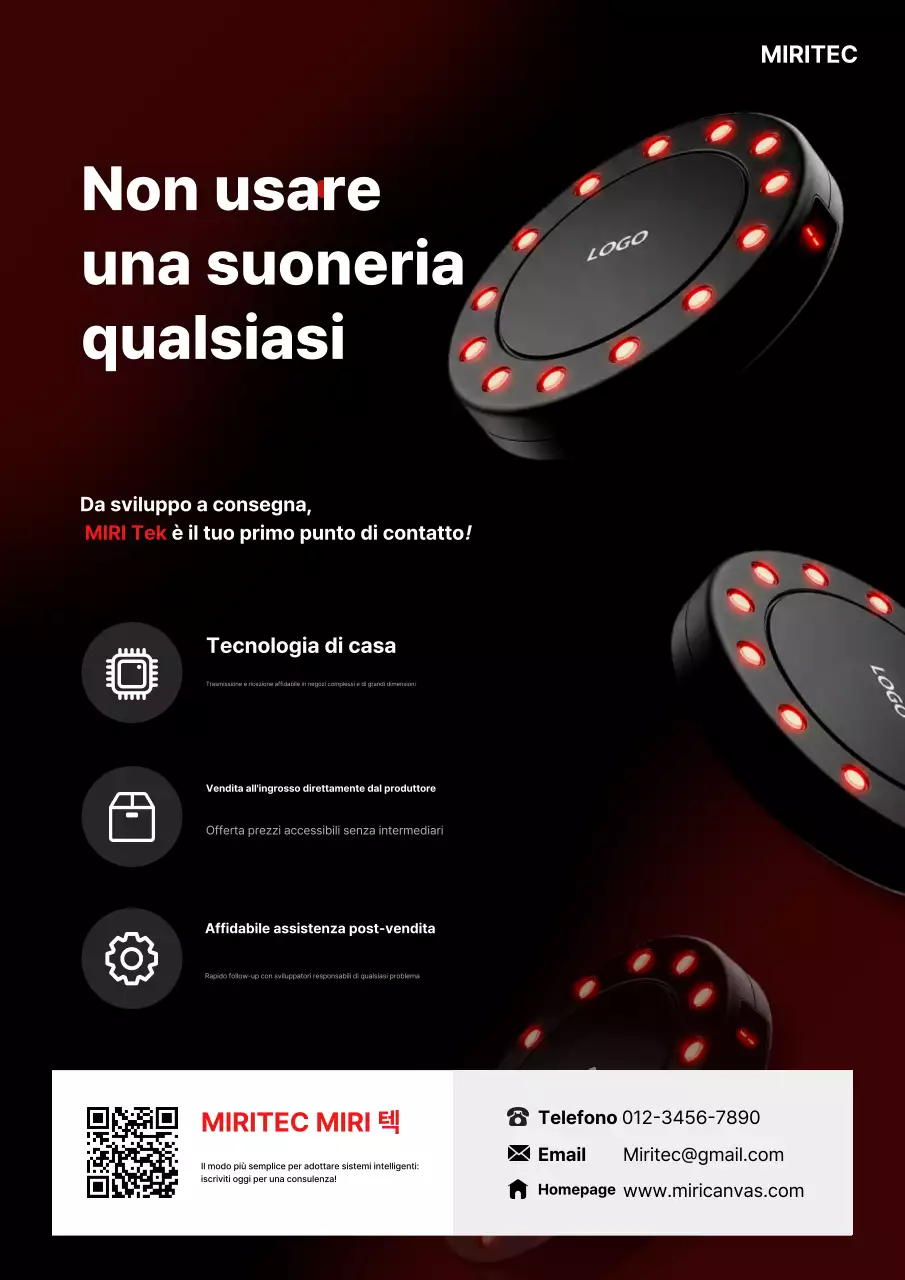 Pubblicità di tecnologia moderna rossa