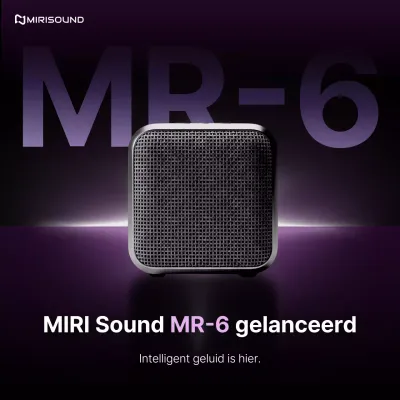 Zwarte moderne luidsprekeradvertentie