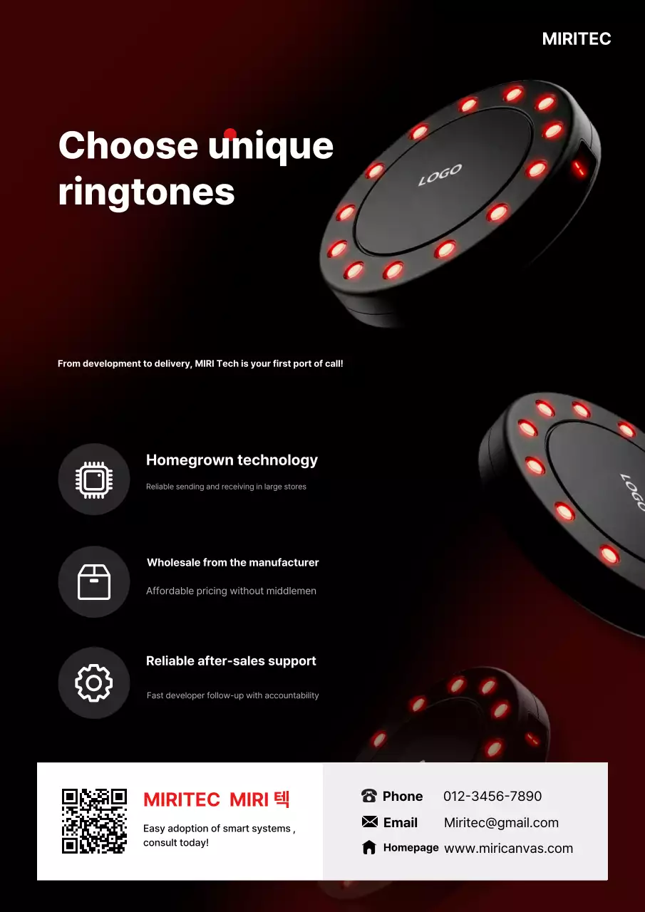 Quảng cáo Công nghệ hiện đại màu đỏ