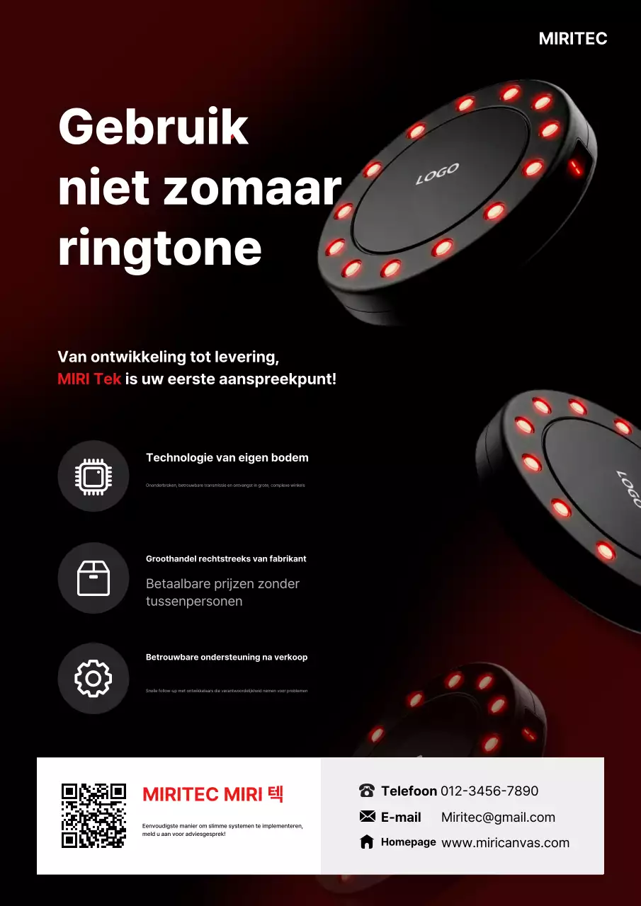 Rode moderne technologie-advertentie