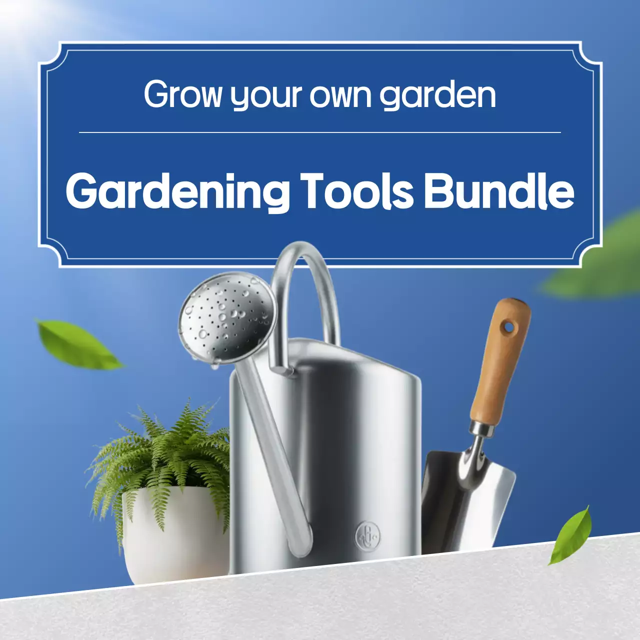 Iklan Berkebun Modern Biru