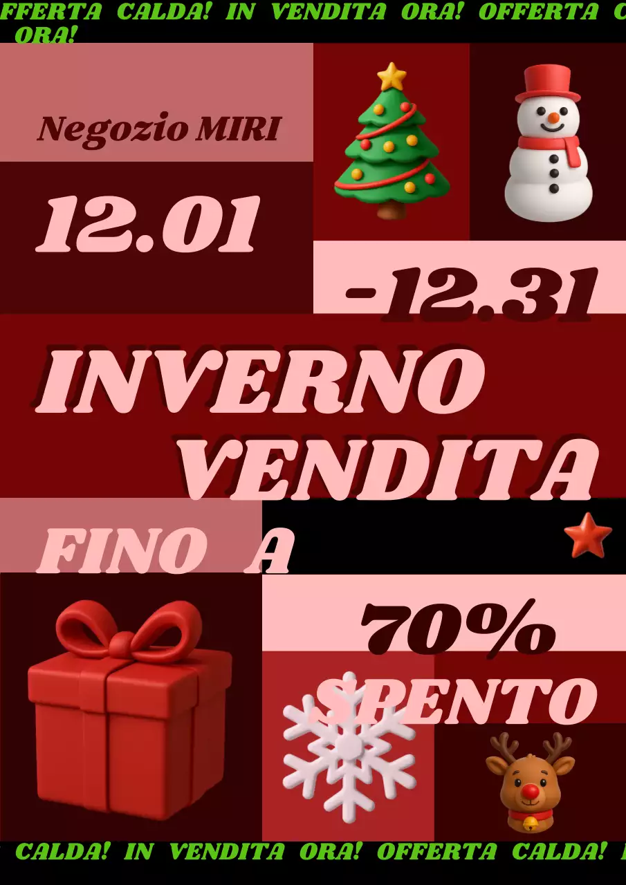 Evento di saldi invernali Red Pop