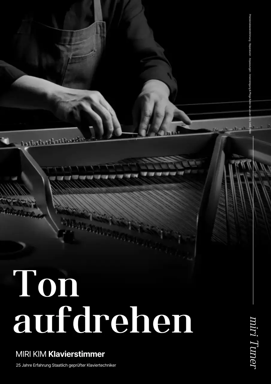 Werbung für klassische Stimmgeräte in Schwarz-Weiß