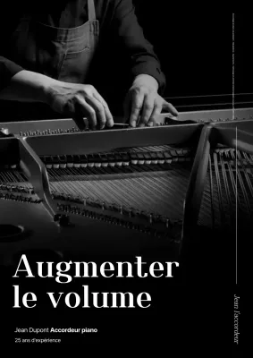 Publicité pour un tuner classique noir et blanc