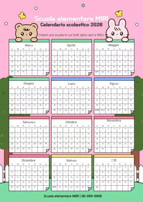Calendario accademico rosa carino