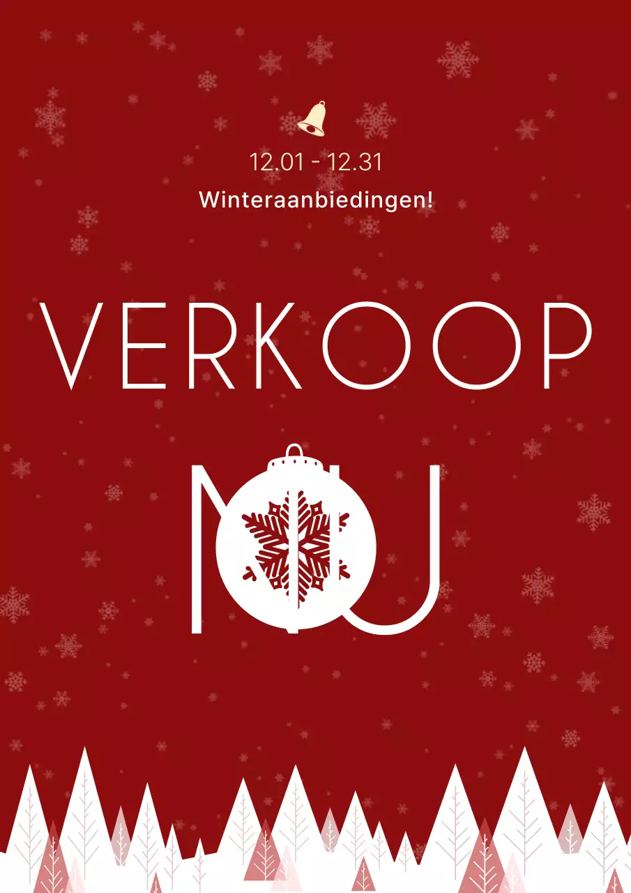 Rode Eenvoudige Winteruitverkoop