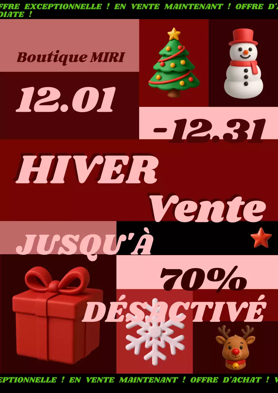 Événement des soldes d'hiver Red Pop