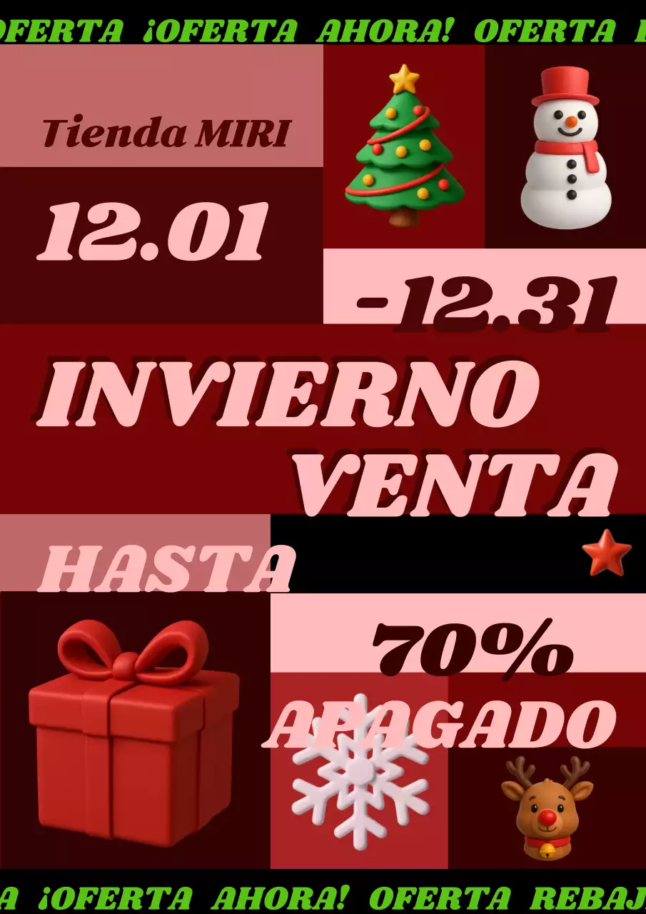 Evento de rebajas de invierno de Red Pop