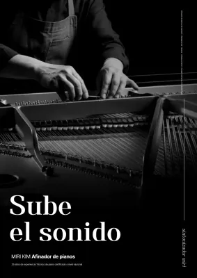 Anuncio de sintonizador clásico en blanco y negro