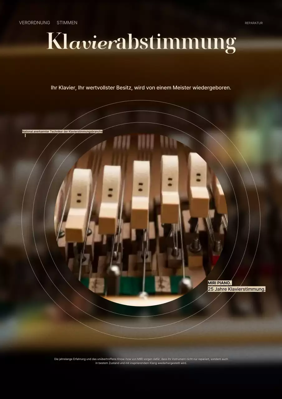 Werbung für ein braunes Luxusklavier