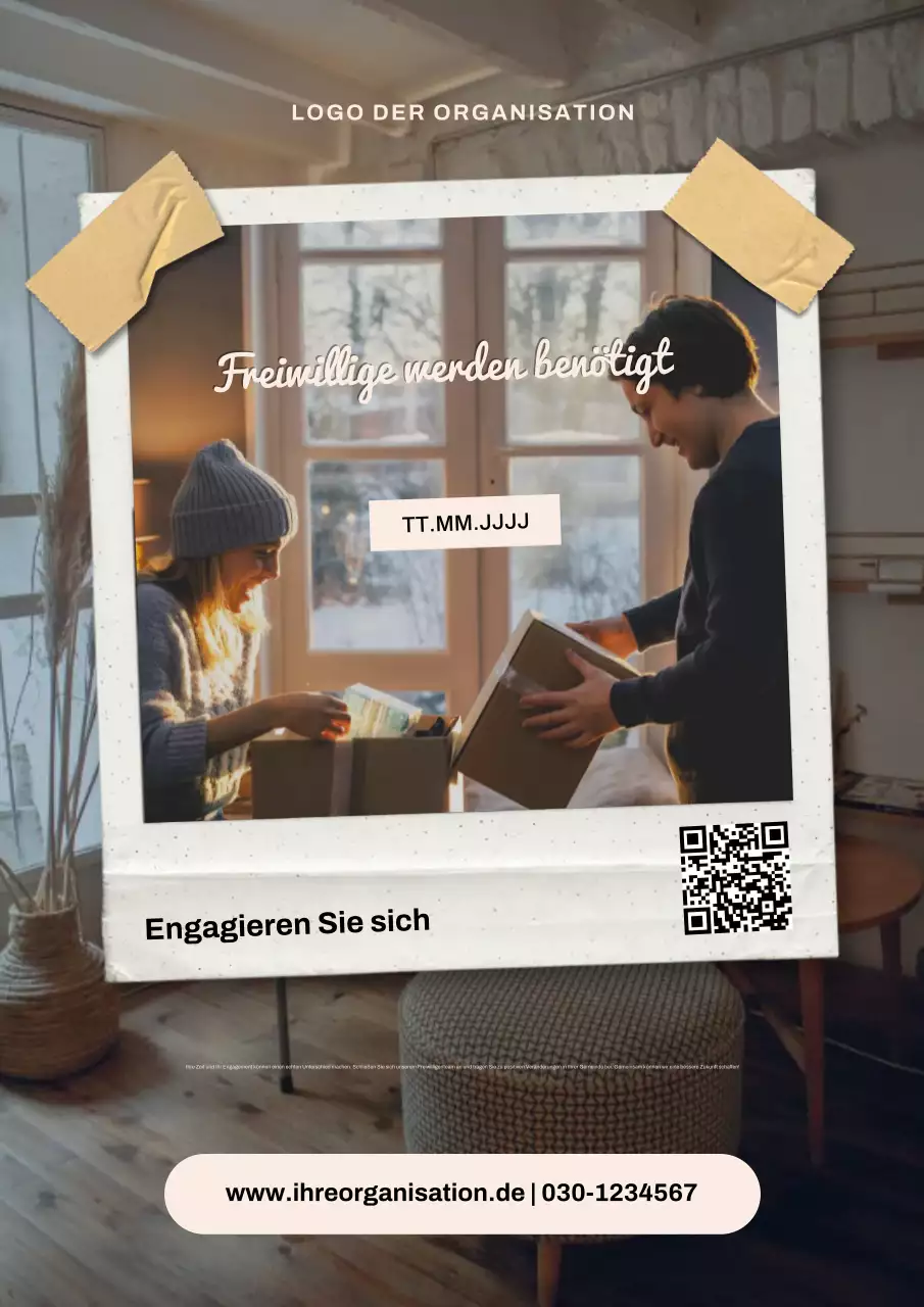 Modernes Plakat zur Freiwilligenwerbung