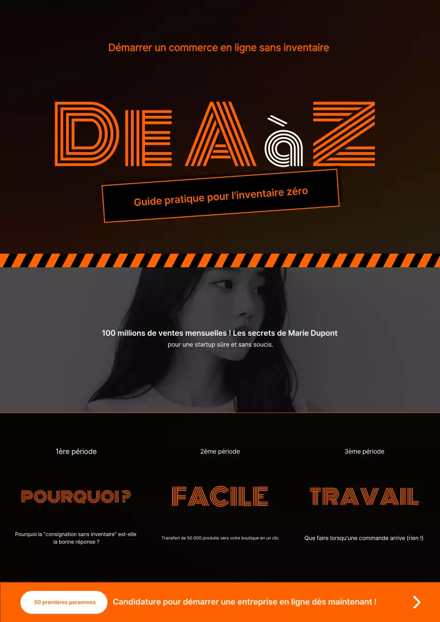 Publicité pour une startup moderne en ligne Orange