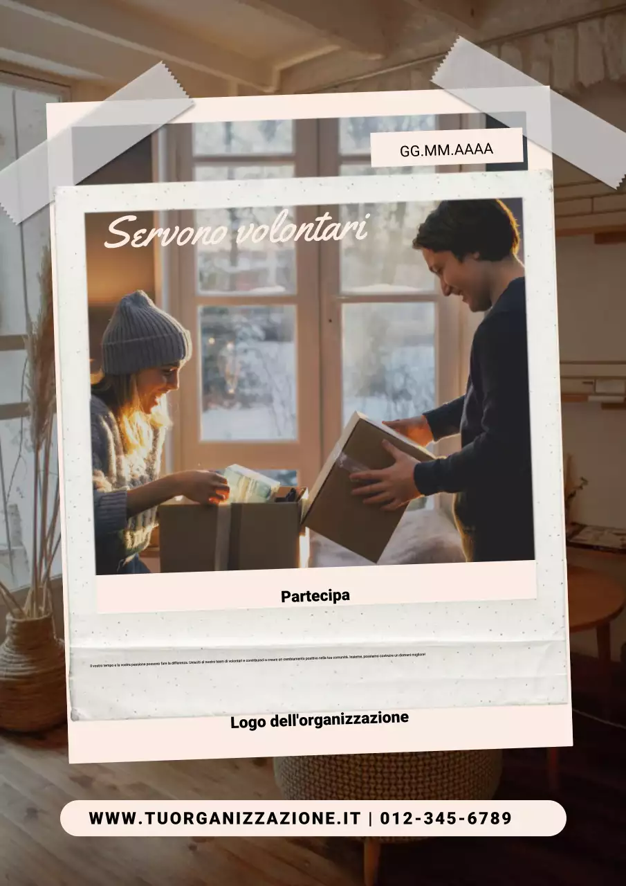 Manifesto moderno per l'annuncio dei volontari