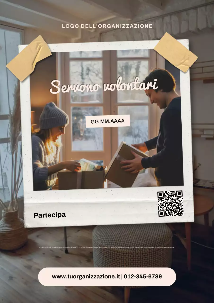 Manifesto moderno per l'annuncio dei volontari