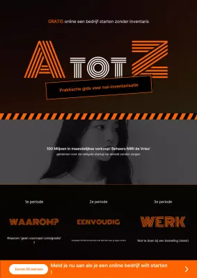 Oranje moderne online startup-advertentie