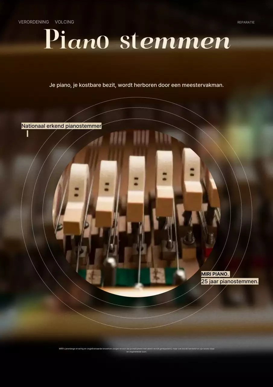 Promotie van bruine luxe piano