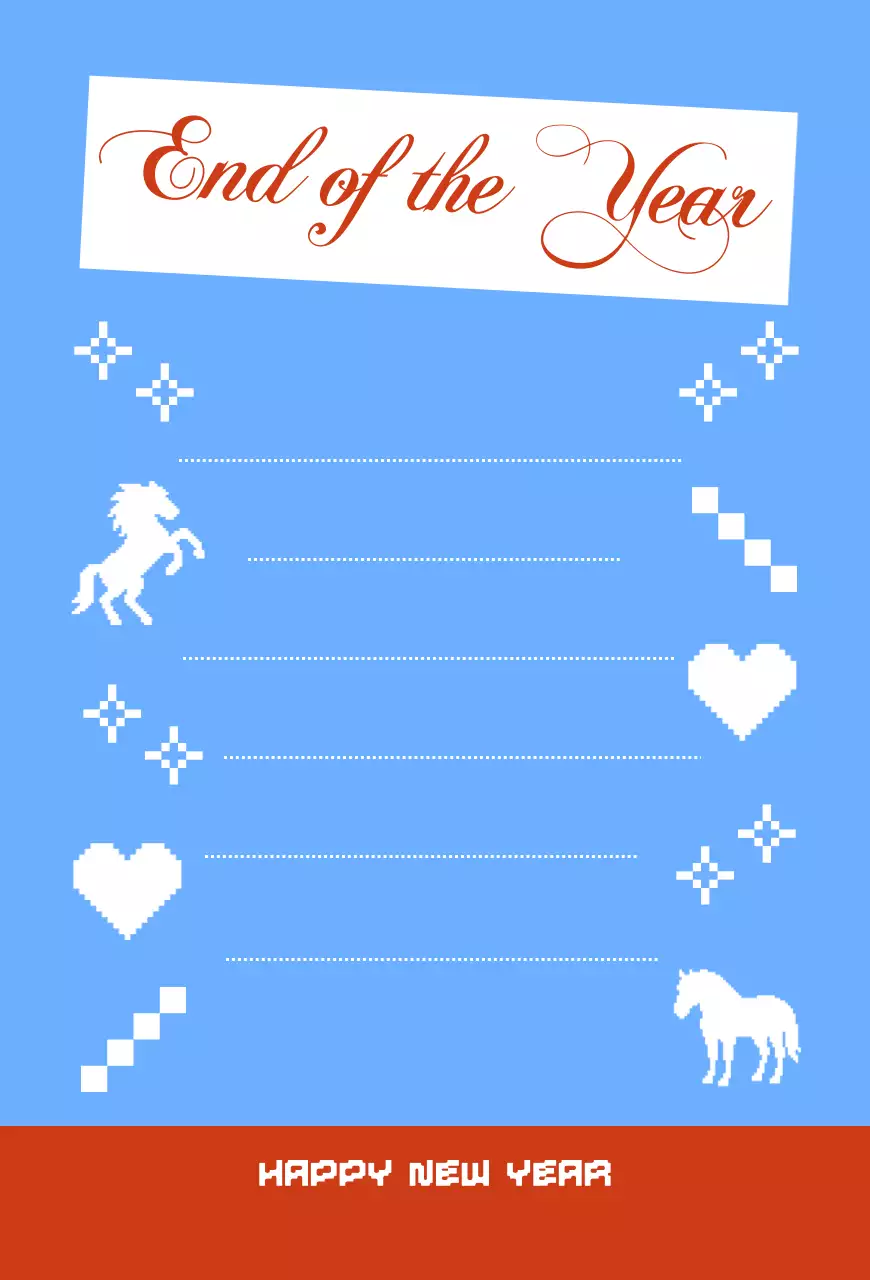 하늘색 레트로 연말 기념