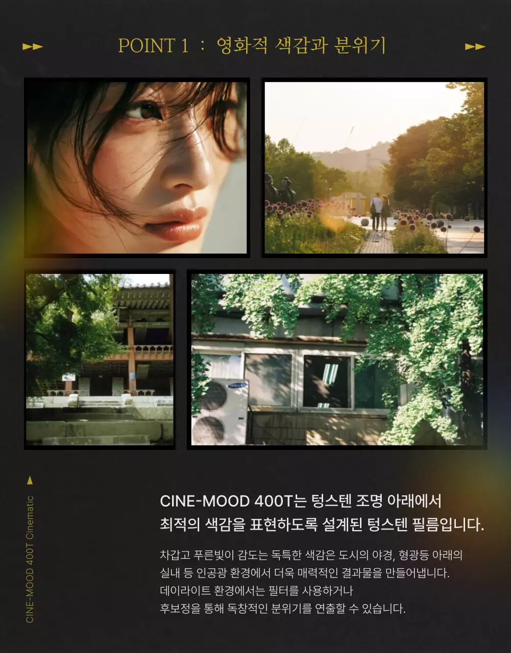 녹색 빈티지 필름 광고