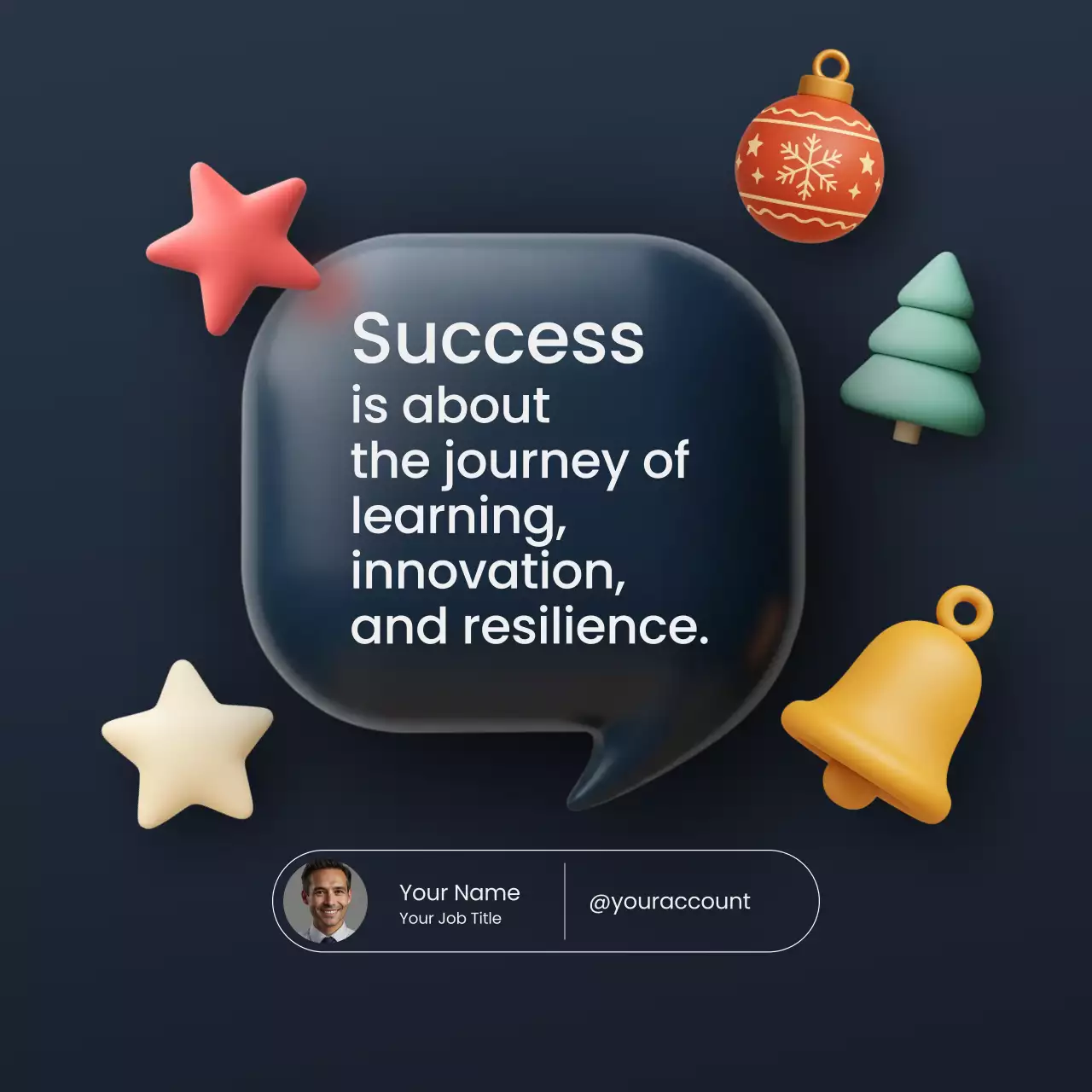 Navy Modern Christmas Quote Instagram Post