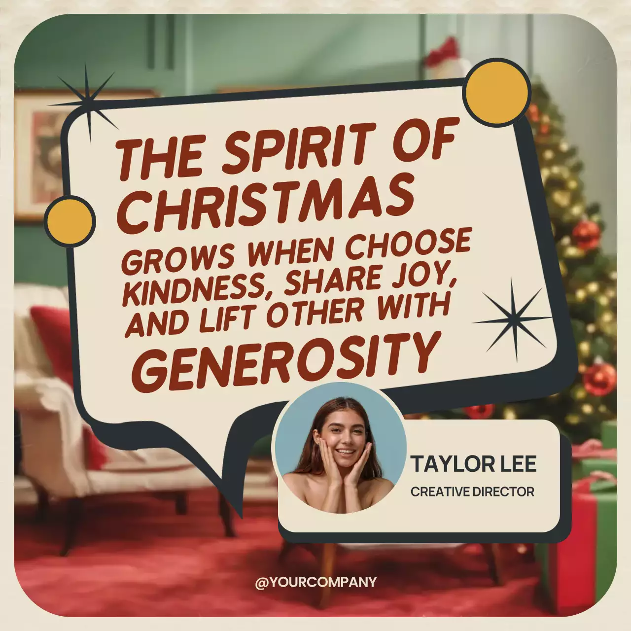 Red Vintage Christmas Quote Instagram Post