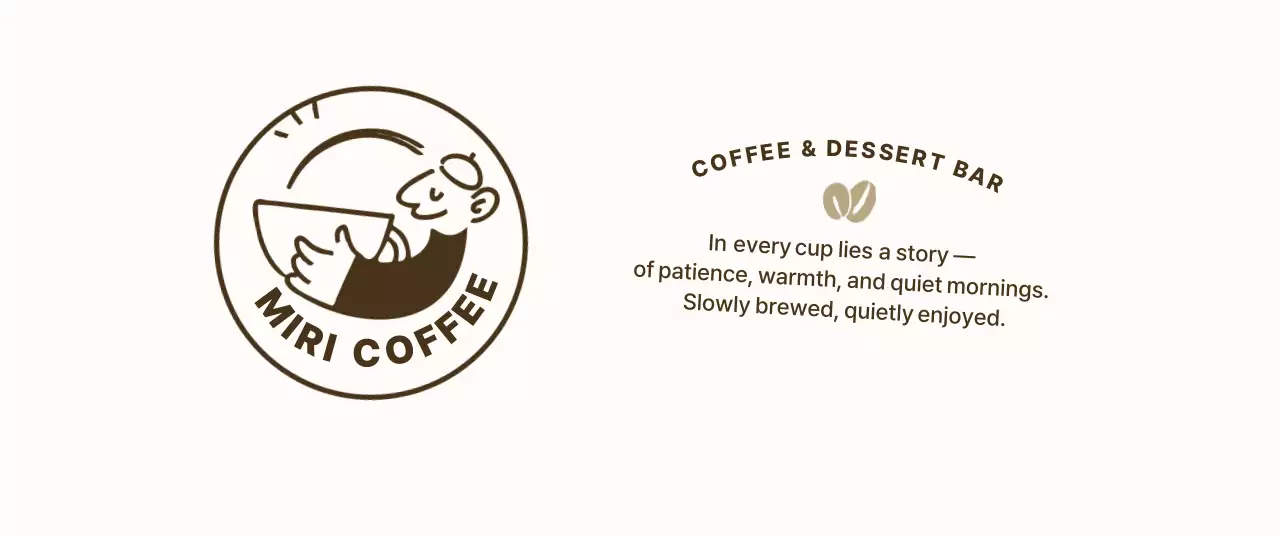 茶色 シンプル カフェ ロゴ ロゴテキスト