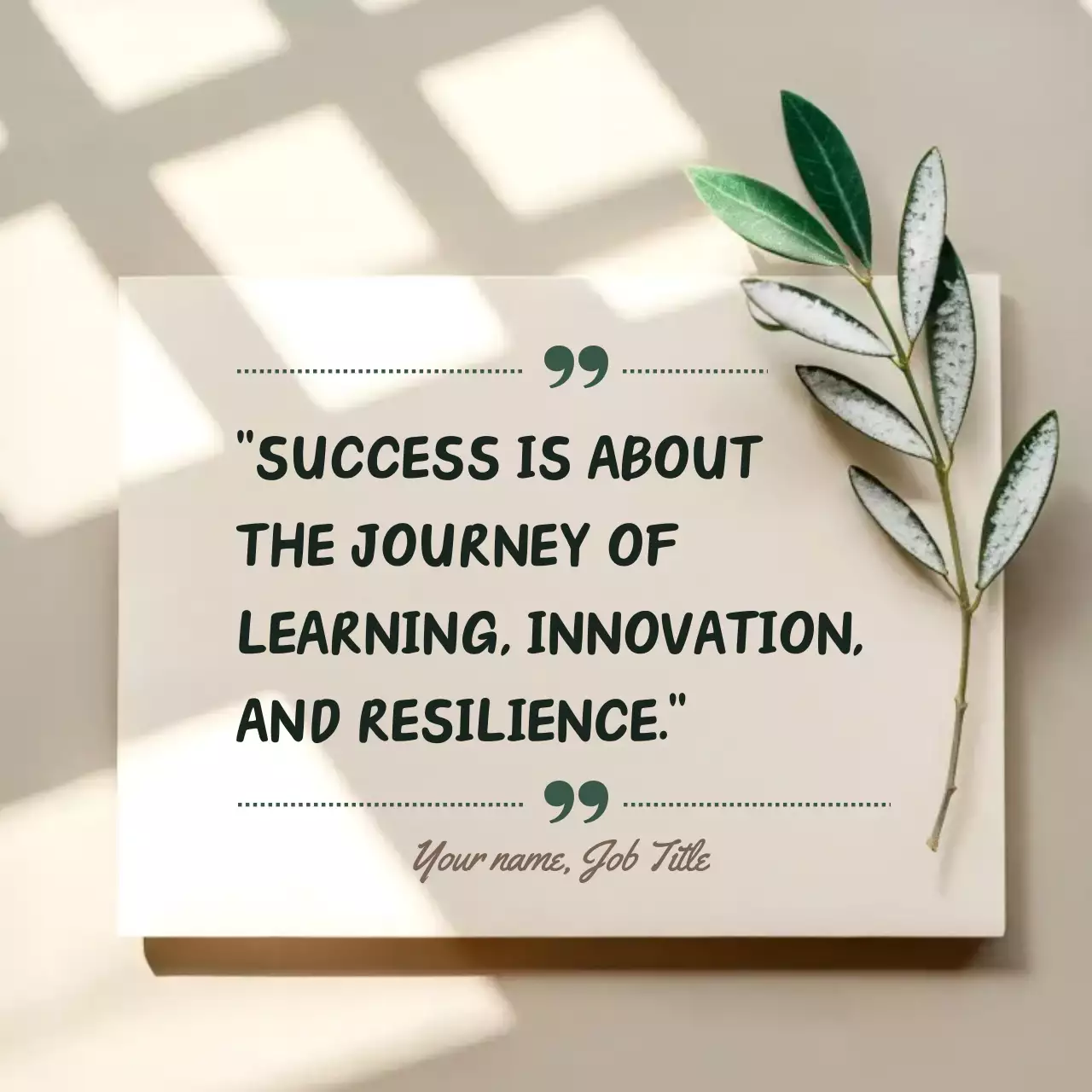 Beige Elegant Quote Instagram Post