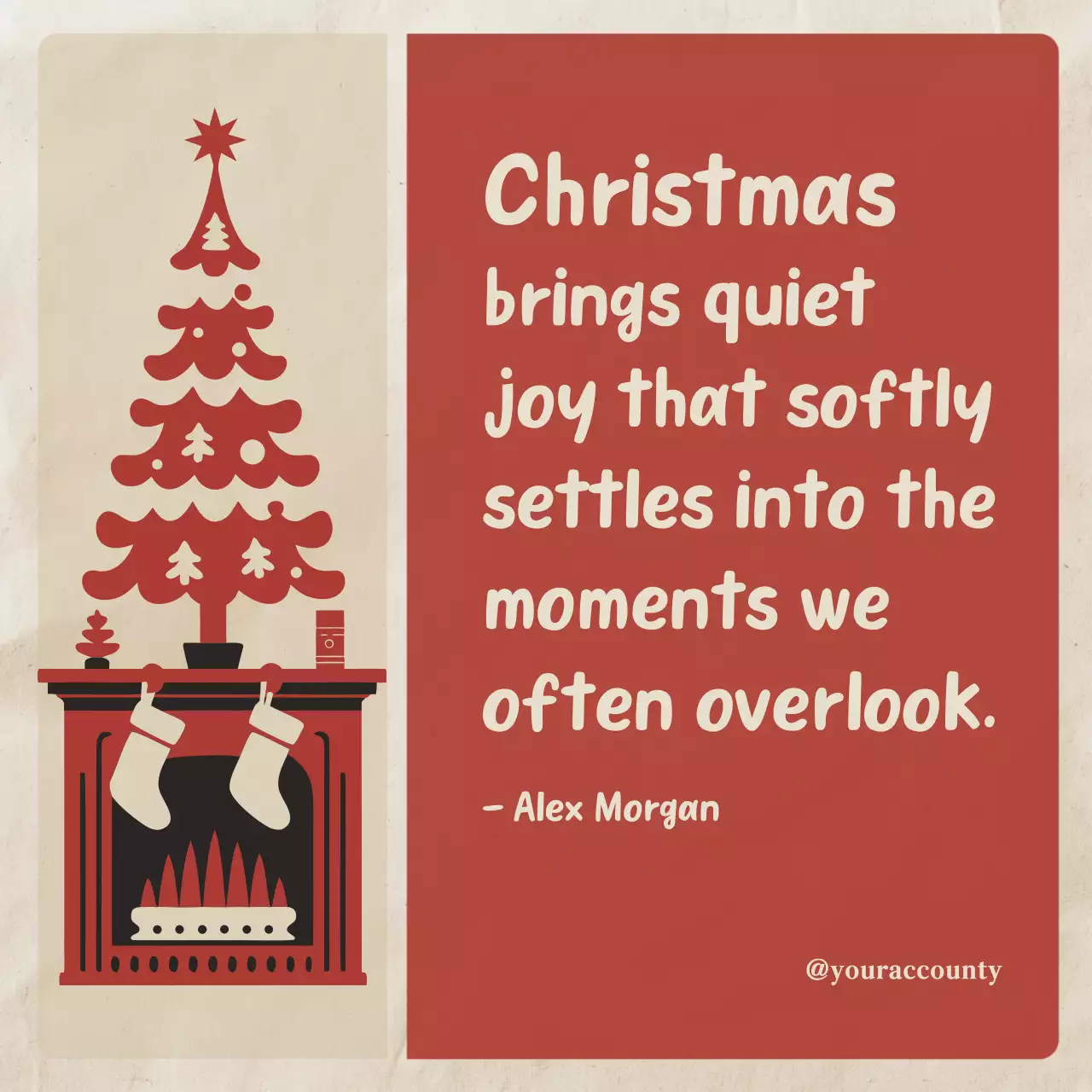 Red Vintage Christmas Quote Instagram Post
