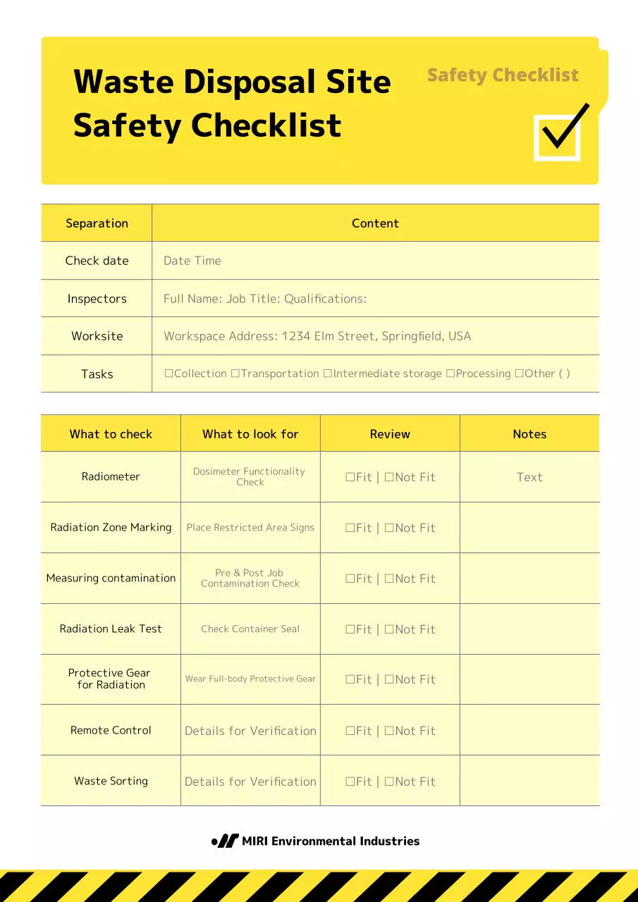 Yellow Simple Safety Check