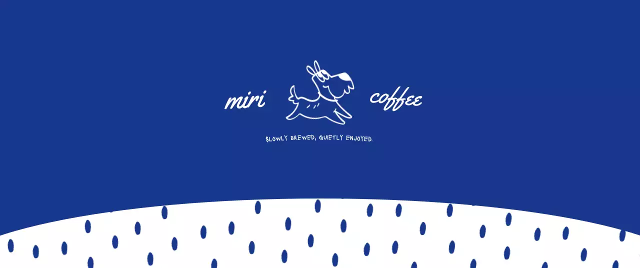 青 シンプル コーヒー ロゴ イラストロゴ