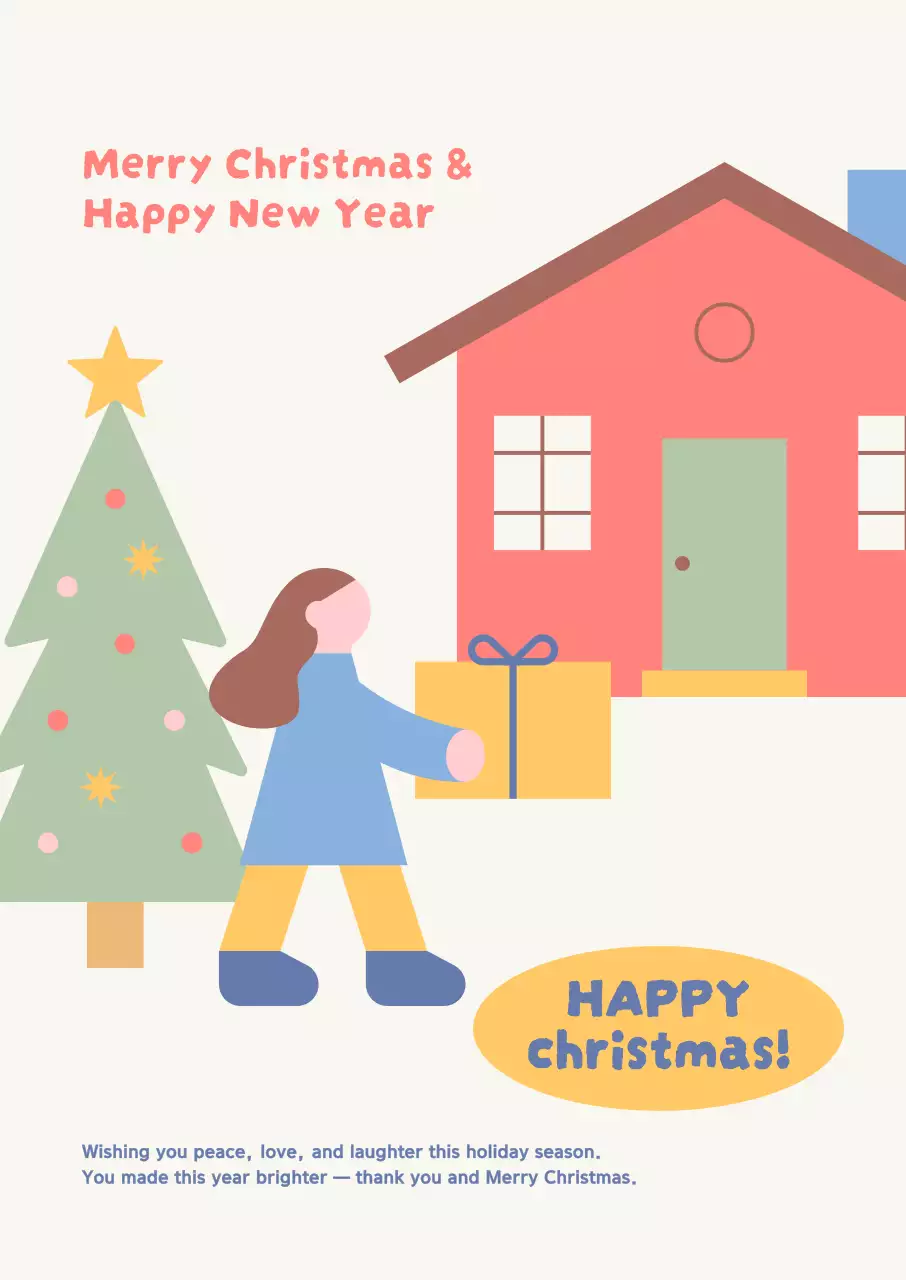 아이보리 아기자기한 크리스마스 엽서