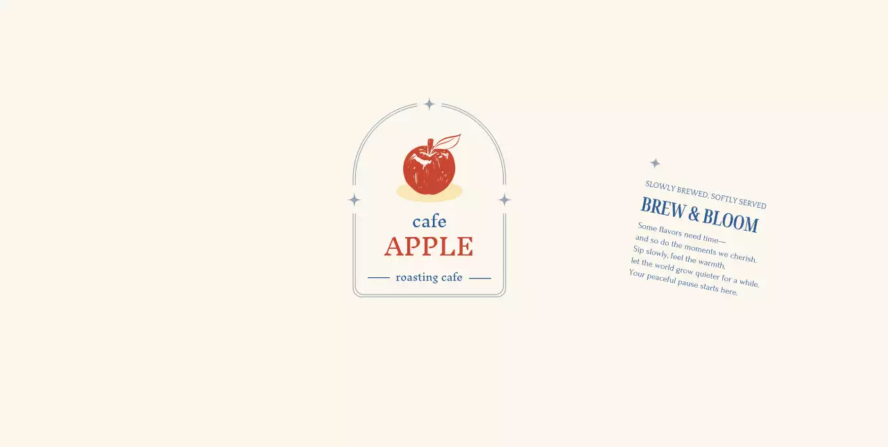 アイボリー シンプル カフェ メニュー ロゴテキスト