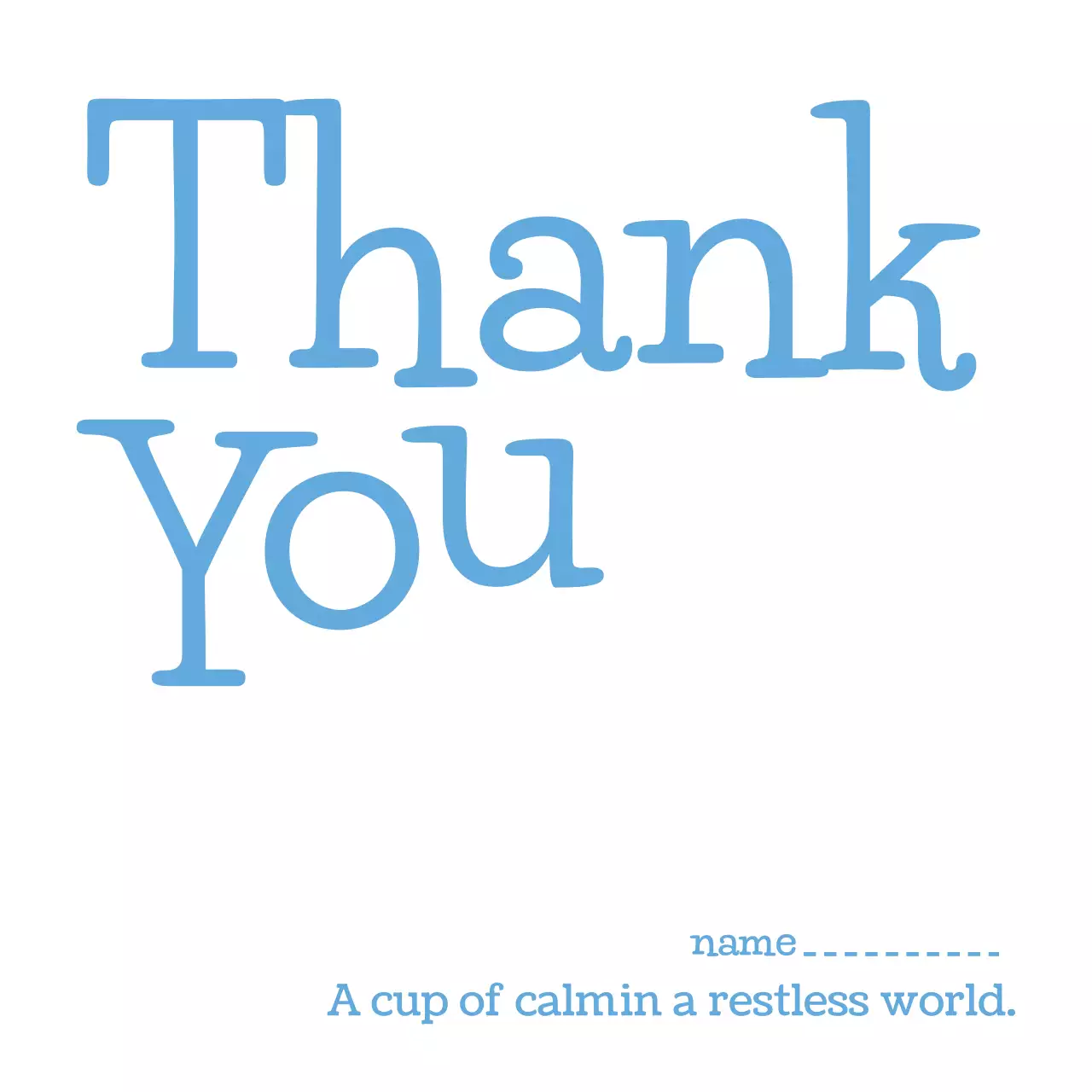 青 シンプル 感謝 カード サンキュー