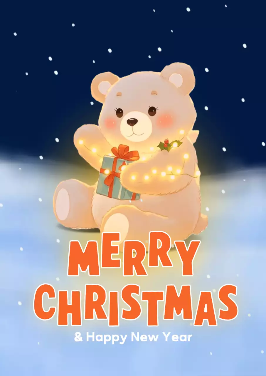 네이비 아기자기한 크리스마스 카드