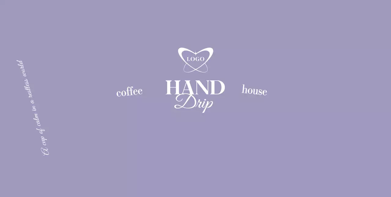 ラベンダー シンプル コーヒー ロゴ 感性テキスト
