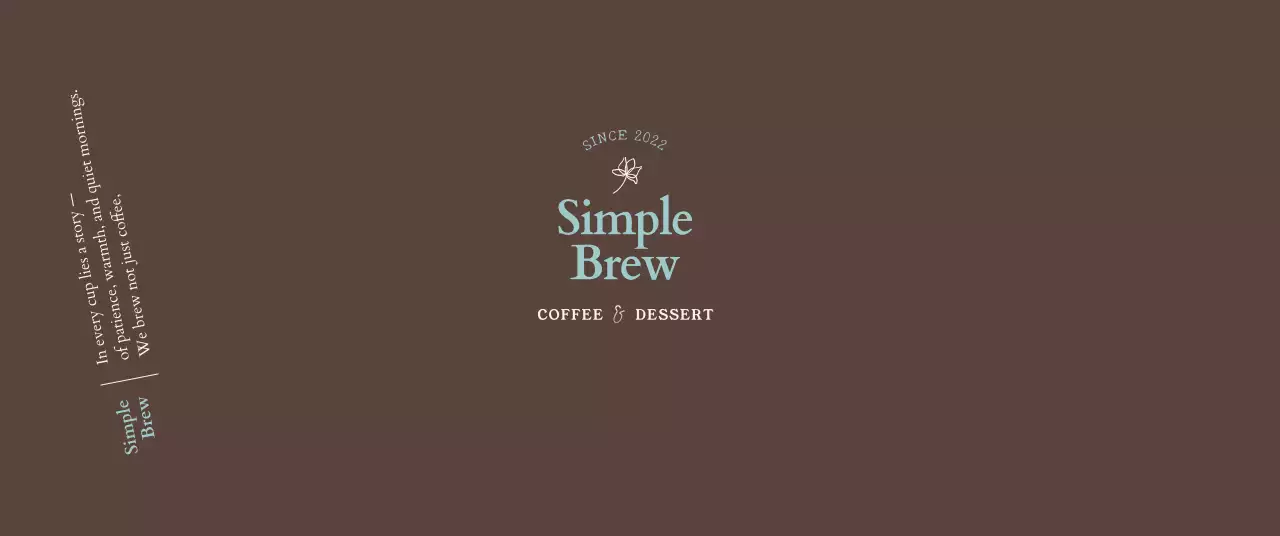 茶色 シンプル コーヒー メニュー表 ロゴテキスト