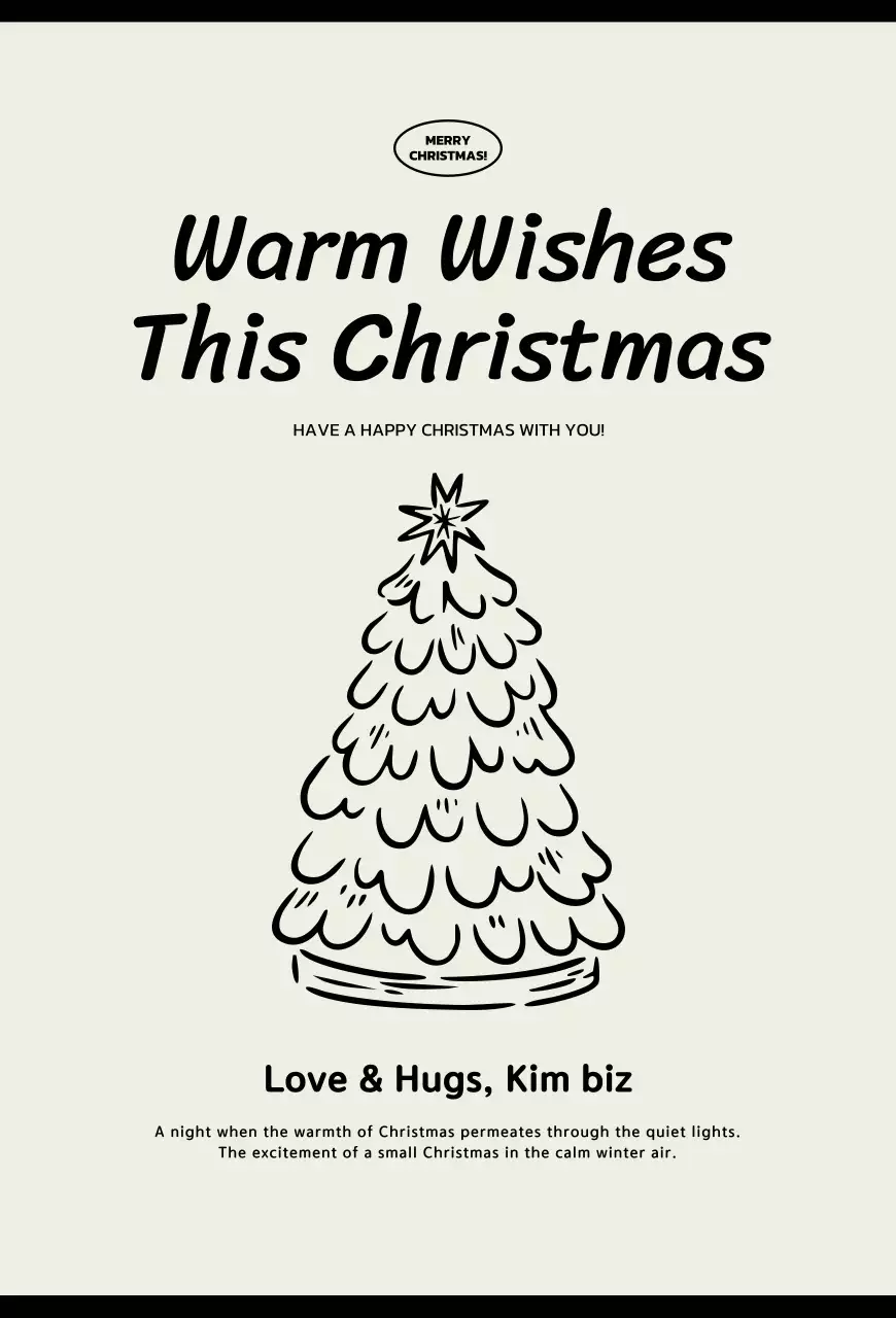 흰색 심플 크리스마스 엽서