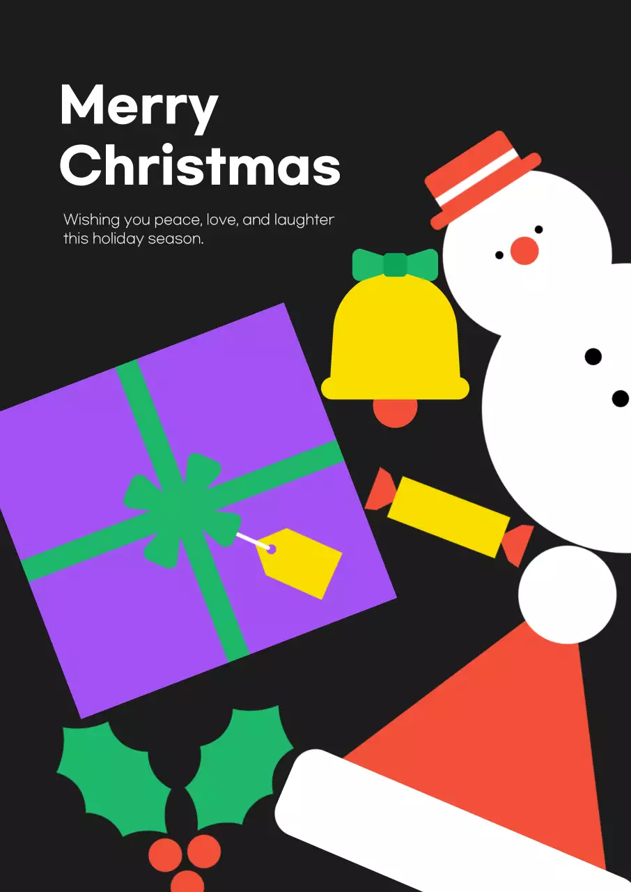 검정 심플 크리스마스 카드