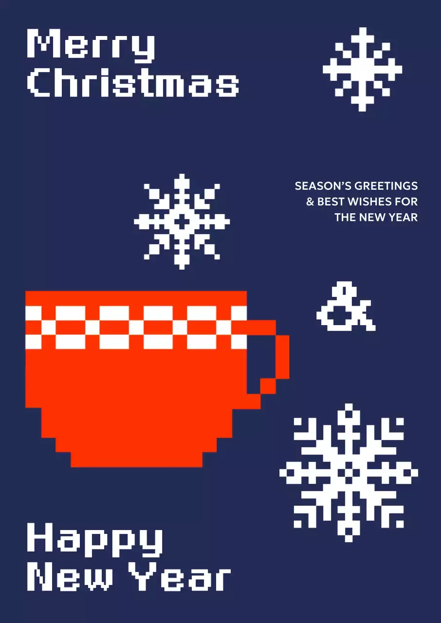 남색 레트로 크리스마스 엽서