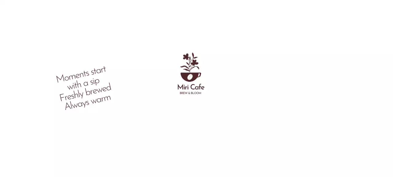 茶色 シンプル カフェ 名刺 ロゴテキスト