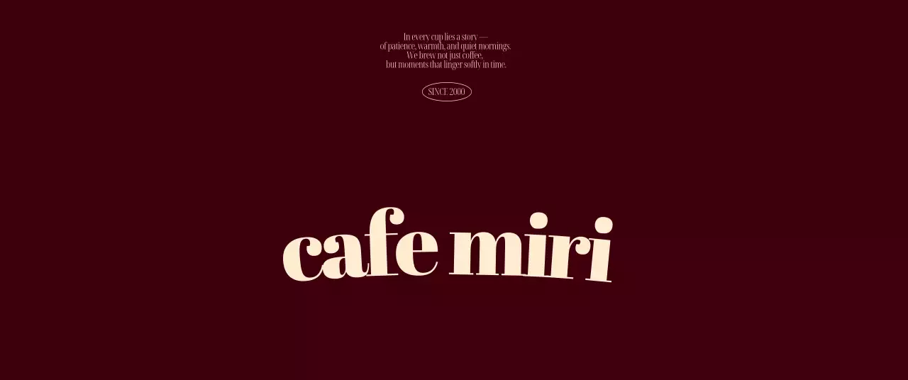 茶色 シンプル カフェ ロゴ 感性テキスト