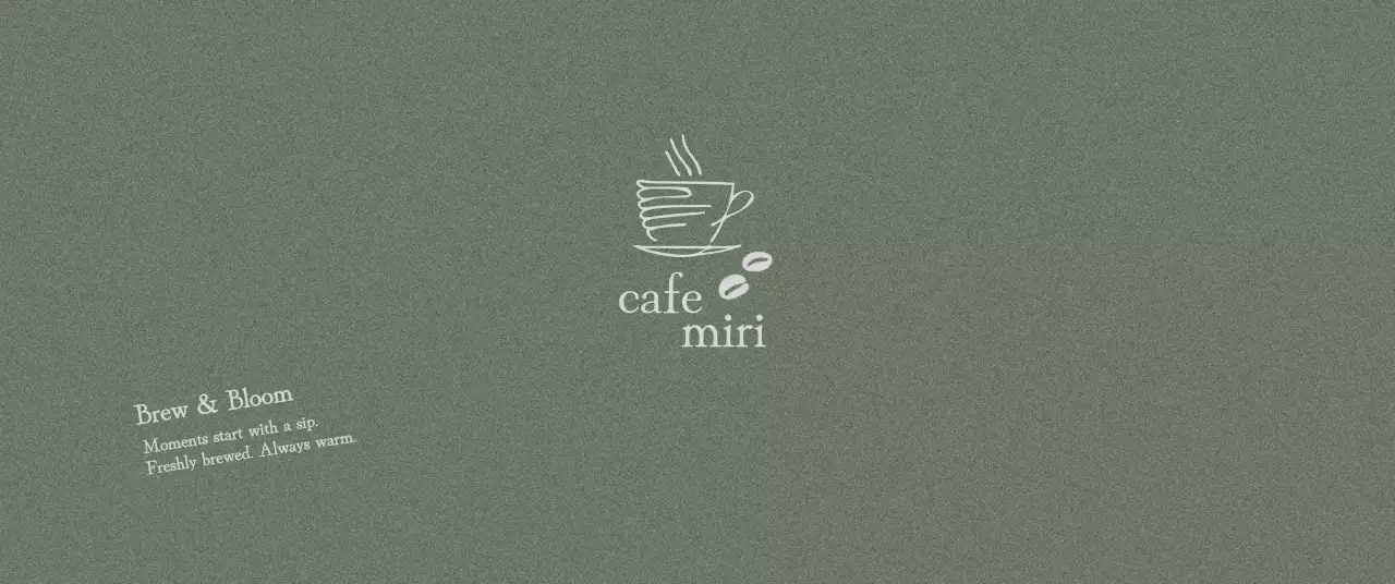 グレー シンプル カフェ ロゴテキスト