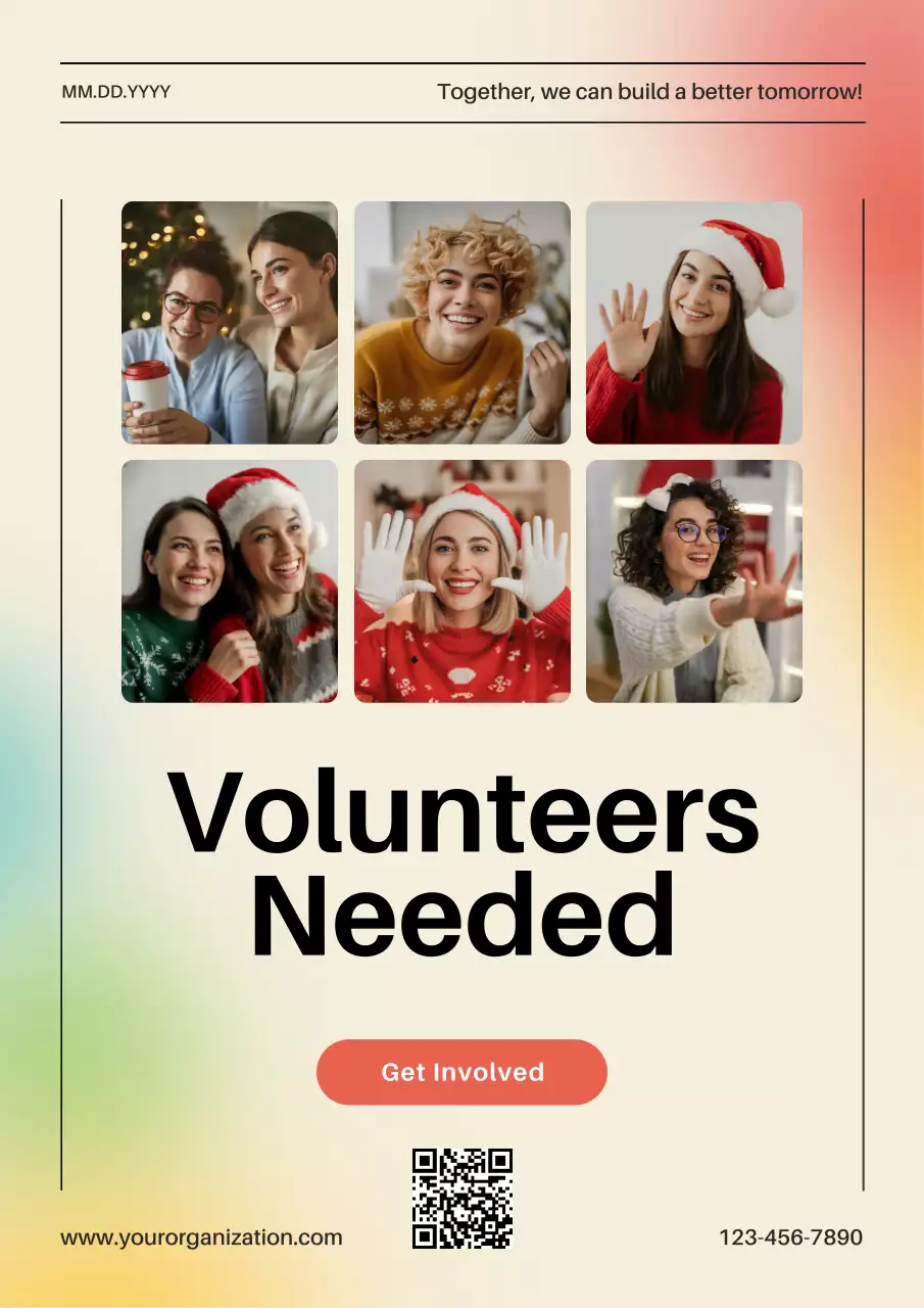 Beige Modern Volunteer Recruitment Poster
