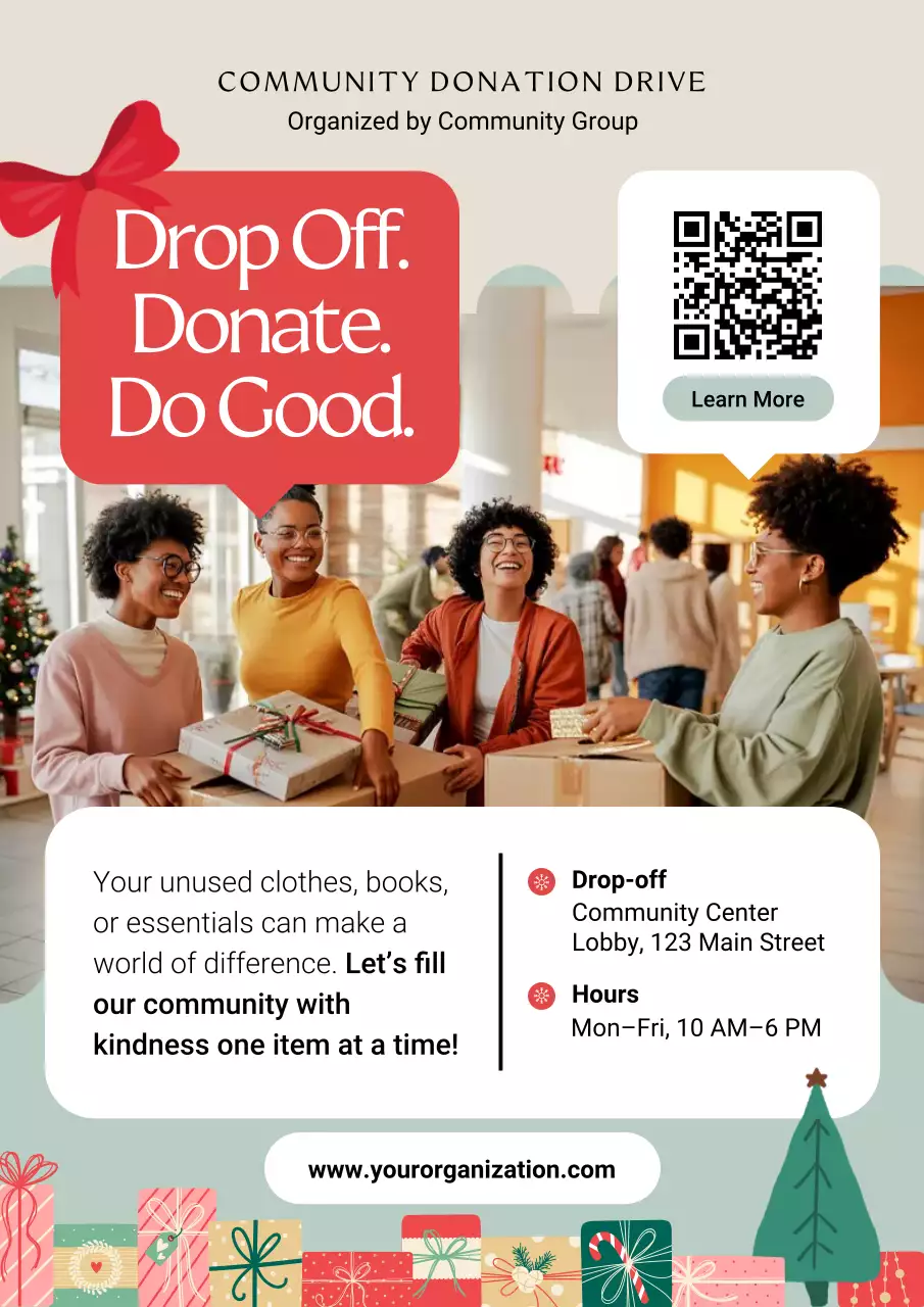 Beige Modern Donation Announcement Poster