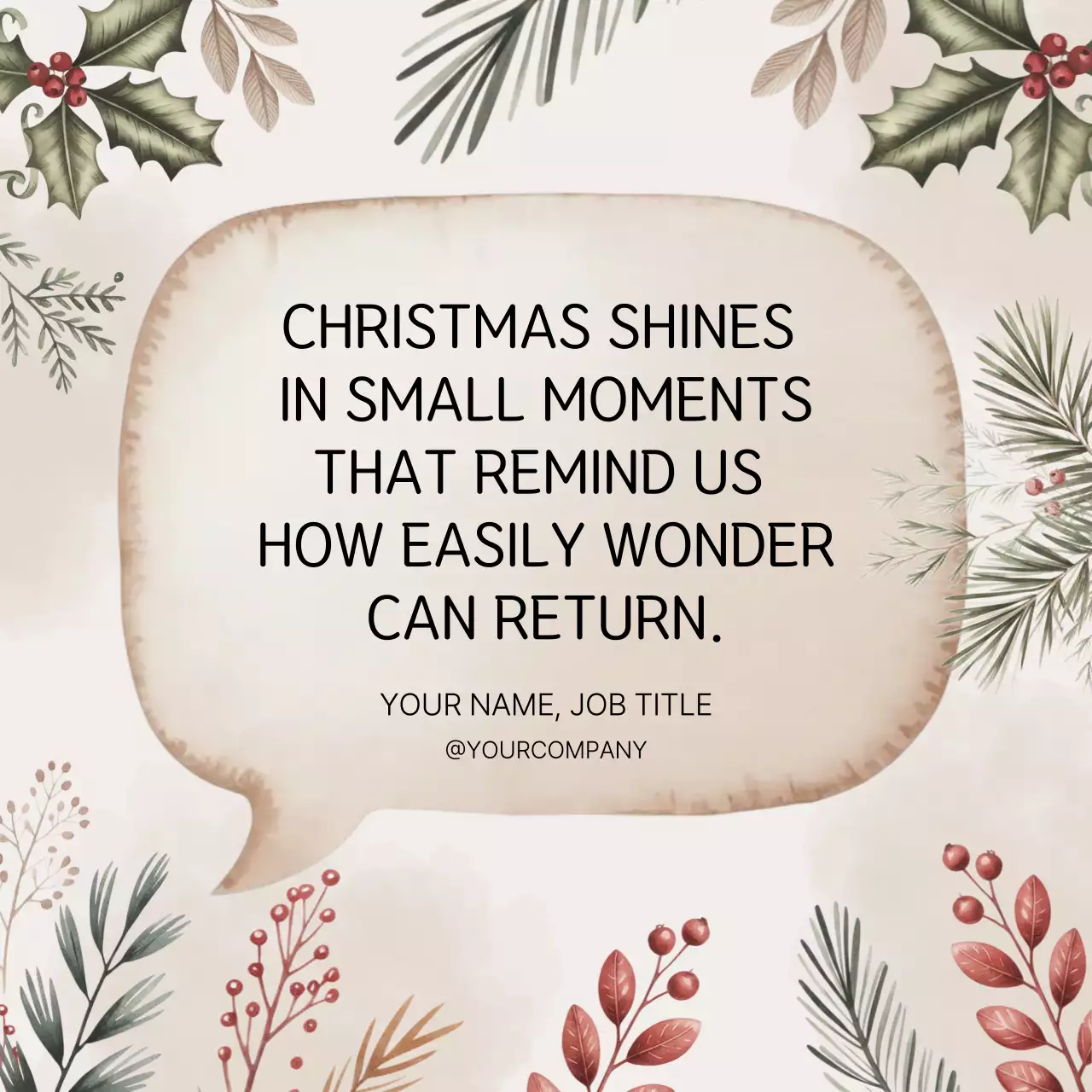 Beige Botanical Quote Instagram Post