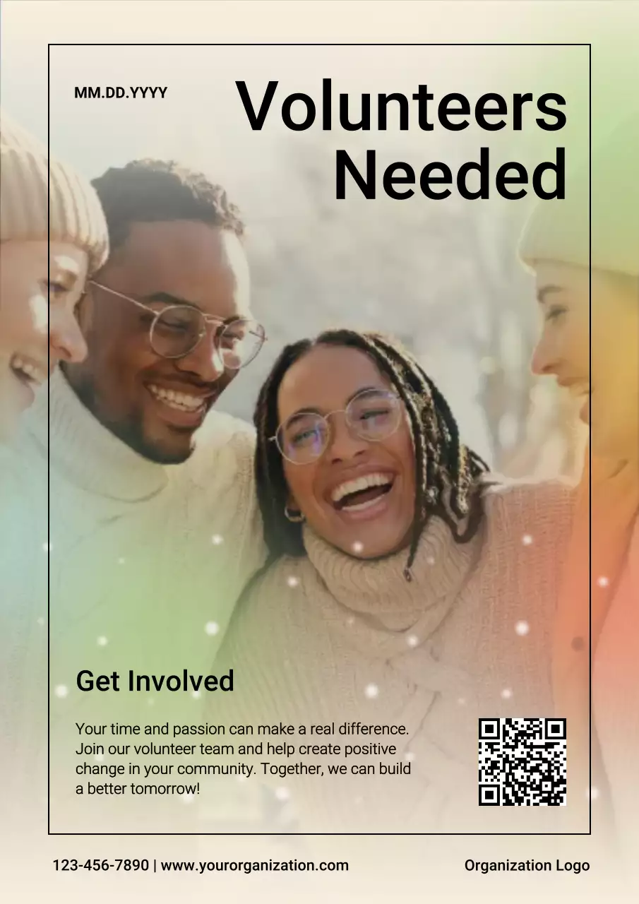 Beige Modern Volunteer Announcement Poster