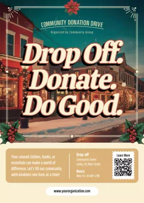 Beige Vintage Donation Announcement Poster